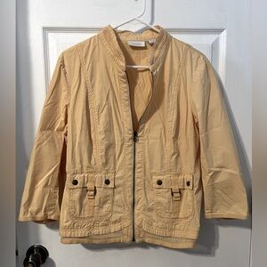 Pale yellow ladies CHICO summer jacket sz 1